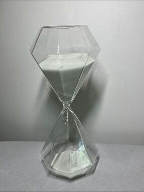 Large Geometric Glass Hourglass with White Sand
Bold. Classic